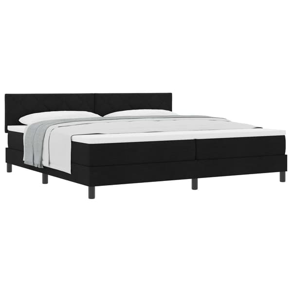 vidaXL Box spring seng med madras Sort 200 x 200 cm Stof