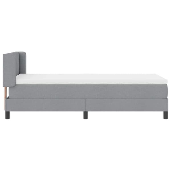 vidaXL Box spring seng med madras Lysegrå 200 x 90 cm Polyester