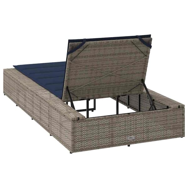 vidaXL solseng med flydende hynde polyrattan grå