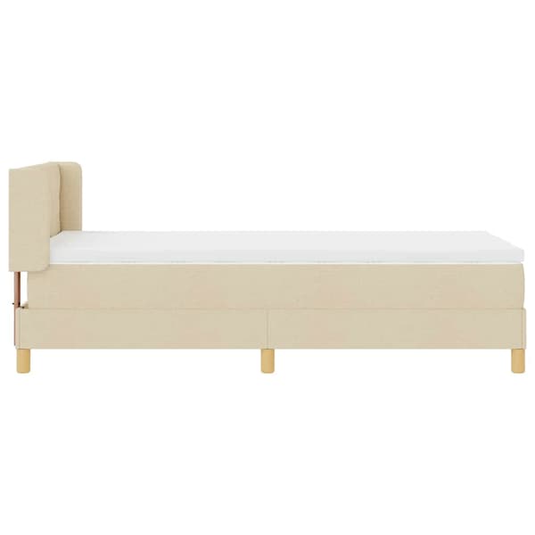 vidaXL Box spring seng med madras Creme 200 x 100 cm Polyester