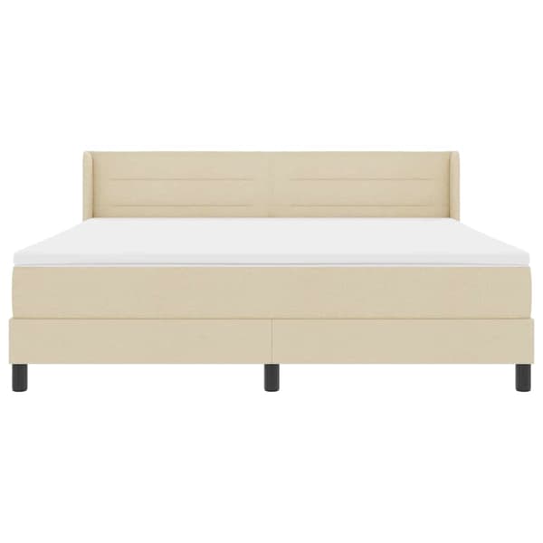 vidaXL Box spring seng med madras Creme 200 x 180 cm Polyester