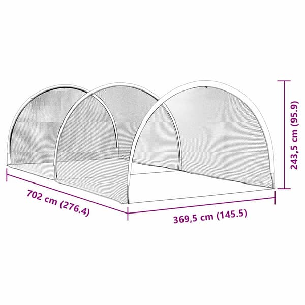 vidaXL Baseball & Softball Sort 702 x 369,5 x 243,5 cm Polyester