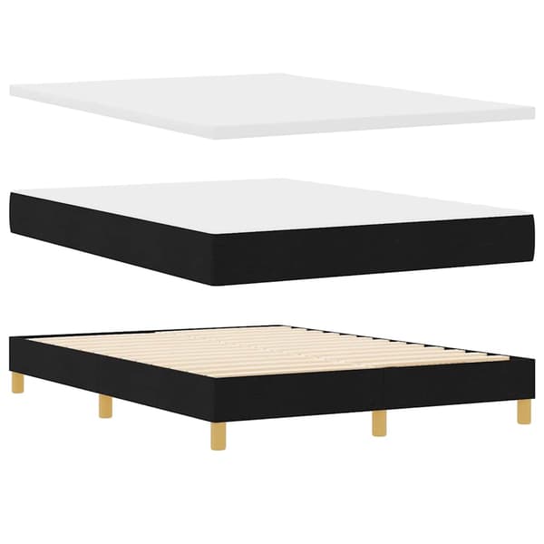 vidaXL Box spring seng med madras Sort 140 x 200 cm Stof