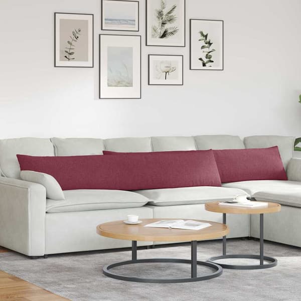 vidaXL Sofapuder 2 pcs Vinrød 200 x 40 cm Stof