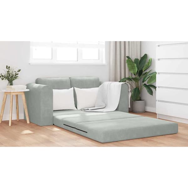 vidaXL Sovesofa 60cm Lysegrå Fløjl