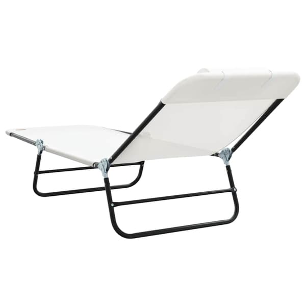 vidaXL Foldestol 2 pcs Creme 182 x 55 x 85,5 cm Textilene
