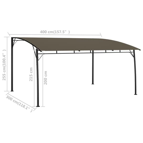 vidaXL havemarkise 4x3x2,55 m gråbrun