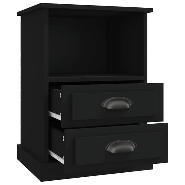 vidaXL sengeborde 2 stk. 43x36x60 cm sort