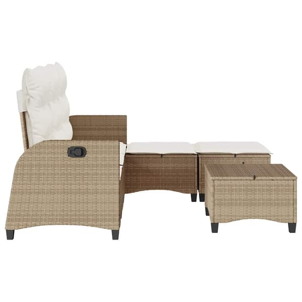 vidaXL sofasæt til haven 3 dele med hynder L-formet polyrattan beige