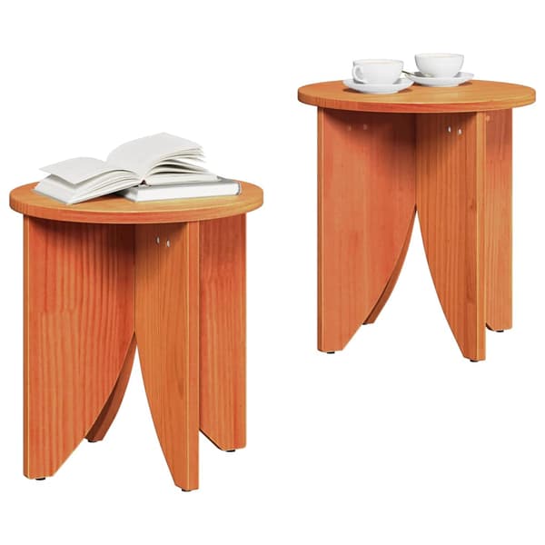 vidaXL Sofabord 2 pcs Voks brun