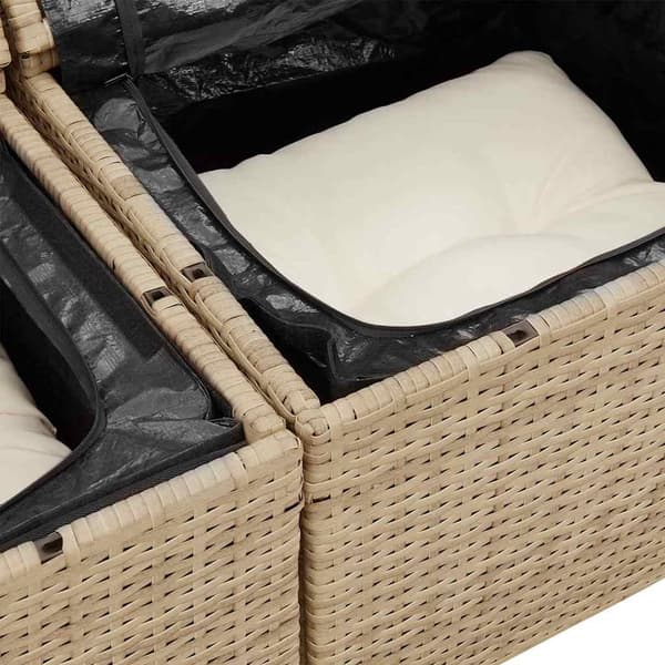 vidaXL Havesofa Sæt 7 pcs Beige polyrattan
