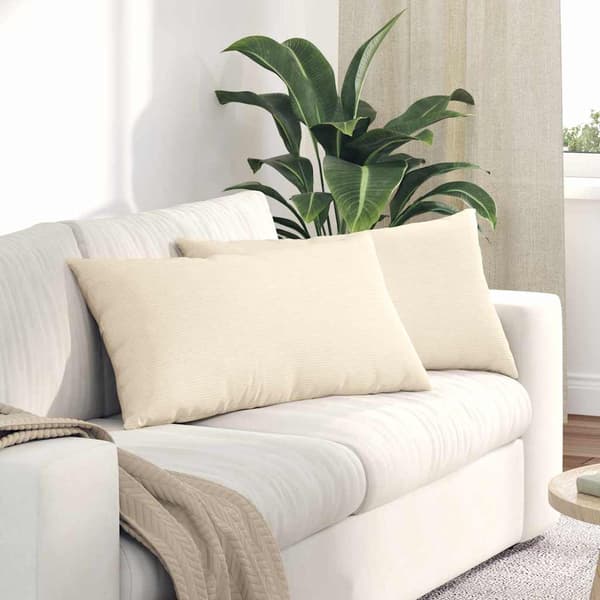 vidaXL Sofapuder 2 pcs Creme 80 x 40 cm Velourstof