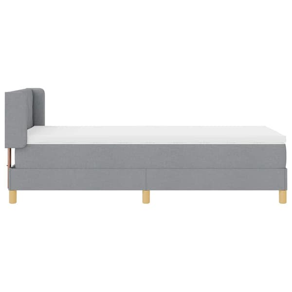 vidaXL Box spring seng med madras Lysegrå 190 x 90 cm Polyester