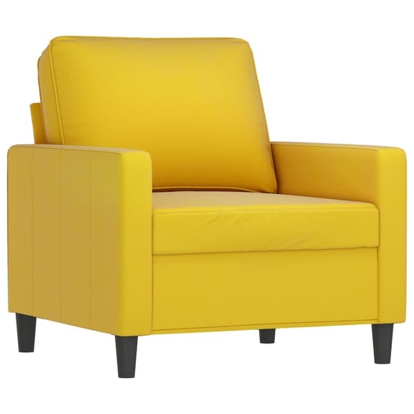 vidaXL sofasæt 3 dele med puder velour gul