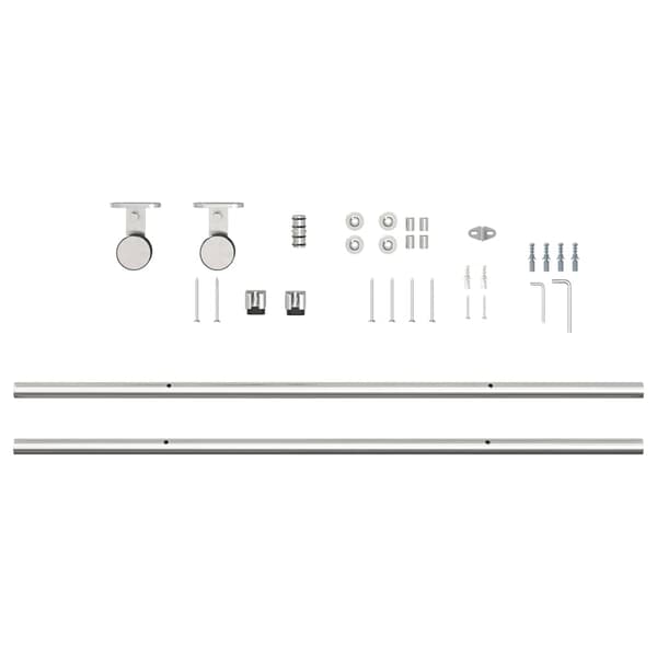 vidaXL hardwarekit til skydedør 200 cm rustfrit stål sølvfarvet