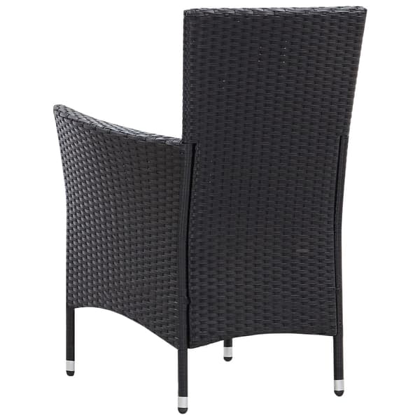 vidaXL udendørs spisebordssæt 7 dele polyrattan sort