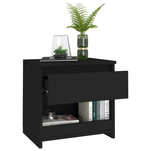 vidaXL sengebord 40x30x39 cm spånplade sort