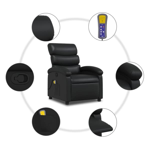 vidaXL massagestol kunstlæder sort