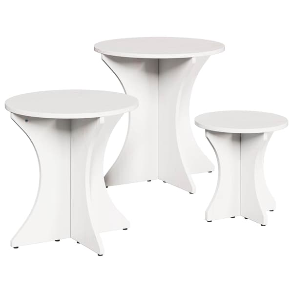 vidaXL Sofabord 3 pcs Hvid