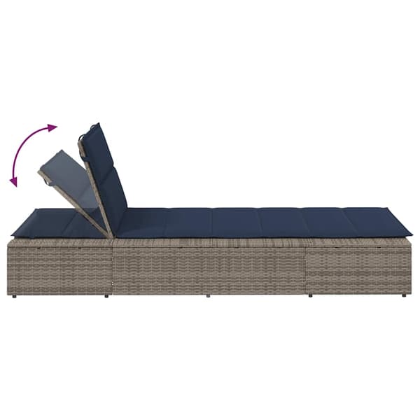 vidaXL solseng med flydende hynde polyrattan grå