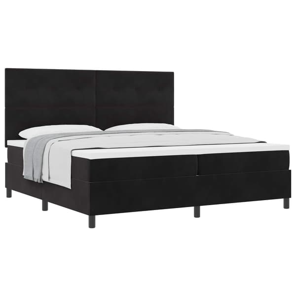 vidaXL Box spring seng med madras Sort 200 x 200 cm Fløjl