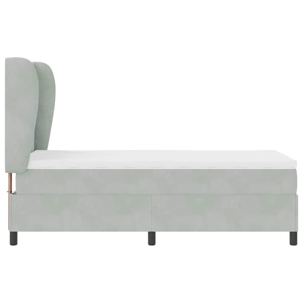 vidaXL Box spring seng med madras Lysegrå 200 x 100 cm Polyester