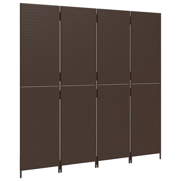 vidaXL rumdeler 4 paneler polyrattan brun