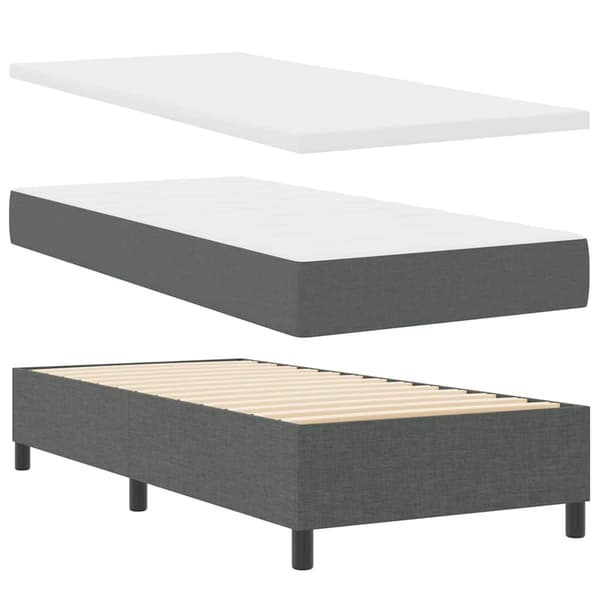 vidaXL Box spring seng med madras Mørkegrå 100 x 200 cm Stof