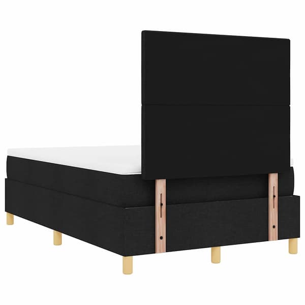 vidaXL Box spring seng med madras Sort 120 x 200 cm Stof