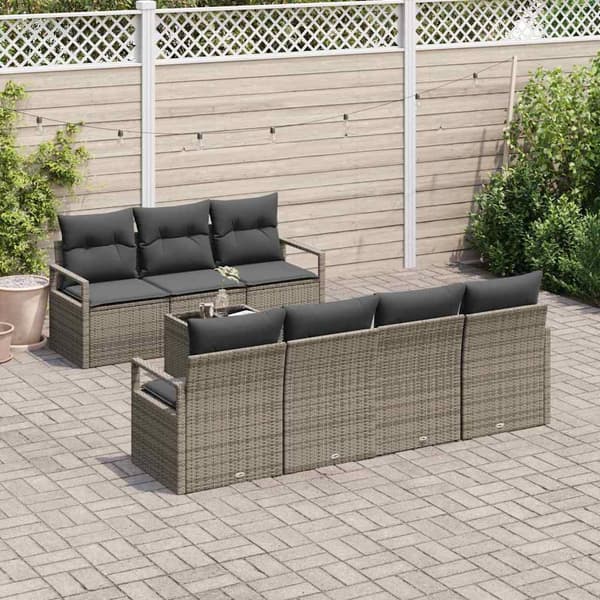 vidaXL Sofa Sæt 8 pcs Grå polyrattan