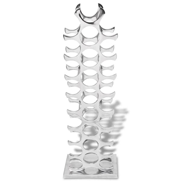 vidaXL Viiniteline Alumiini Hopea 27 Pullolle