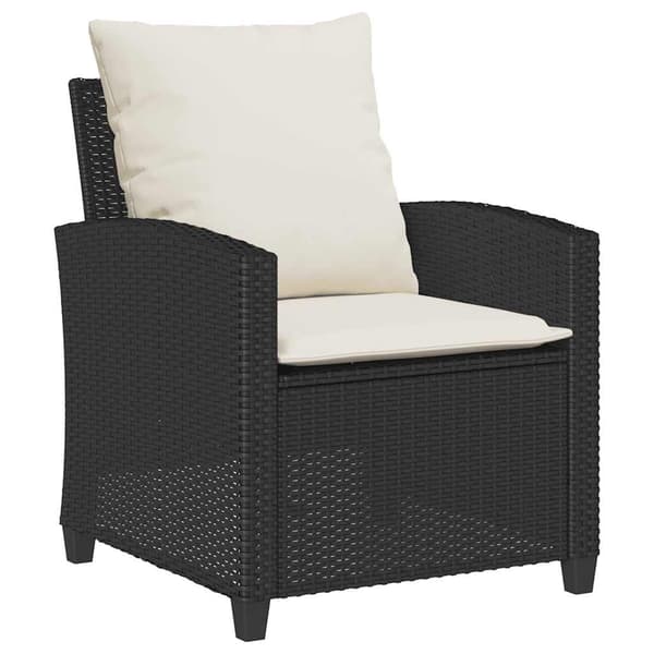 vidaXL sofasæt til haven 6 dele med hynder polyrattan sort