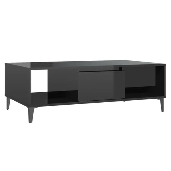 vidaXL sofabord 103,5x60x35 cm spånplade sort højglans