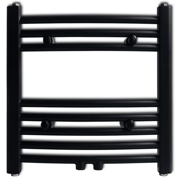 vidaXL håndklæderadiator 480x480 mm centralvarme buet sort