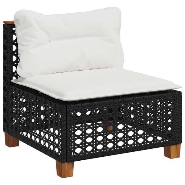 vidaXL sofasæt til haven 4 dele med hynder polyrattan sort