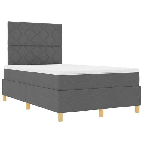 vidaXL Box spring seng med madras Mørkegrå 120 x 200 cm Stof