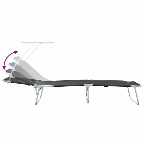 vidaXL Solstol 2 pcs Sort 58 x 188 x 77cm Polyester