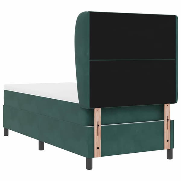 vidaXL Box spring seng med madras Mørkegrøn 190 x 90 cm Polyester