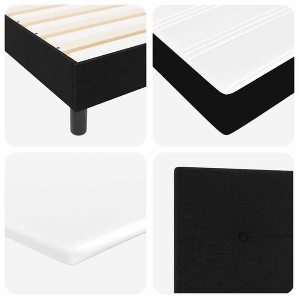 vidaXL Box spring seng med madras Sort 200 x 80 cm Polyester