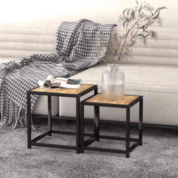 vidaXL sideborde 2 stk. MDF sort og gul