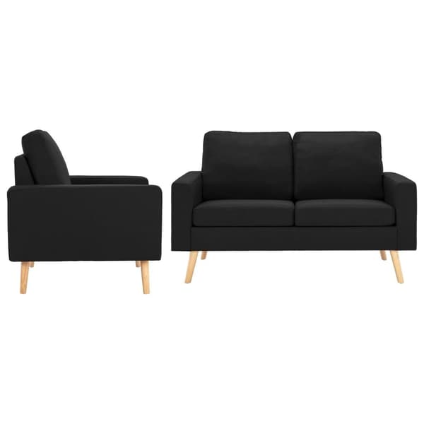 vidaXL sofasæt 2 dele stof sort