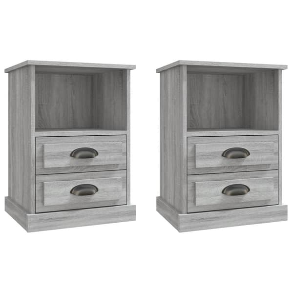 vidaXL sengeborde 2 stk. 43x36x60 cm grå sonoma-eg