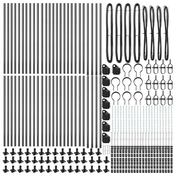 vidaXL Hegnspæl 52 pcs Grå 3,2 x 3,2 x 110 cm