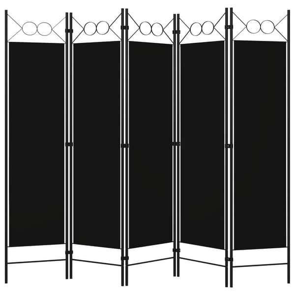 vidaXL 5-panels rumdeler 200x180 cm sort