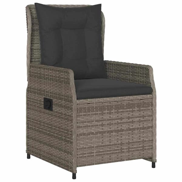vidaXL Have Spisebordssæt 7 pcs Grå polyrattan
