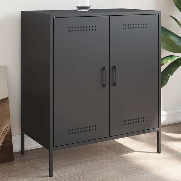 vidaXL skænk 68x39x79 cm stål sort