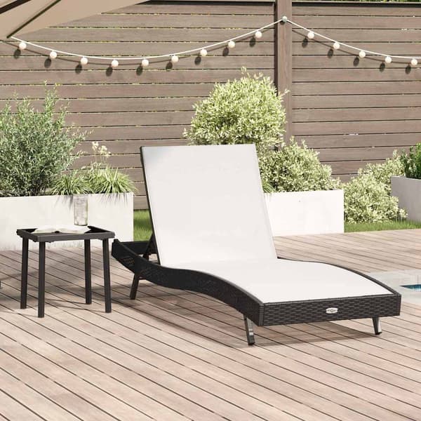 vidaXL Solstol 2 pcs Sort og Hvid polyrattan