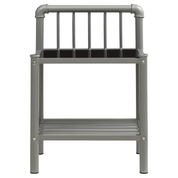vidaXL sengeskabe 2 stk. metal og glas grå og sort