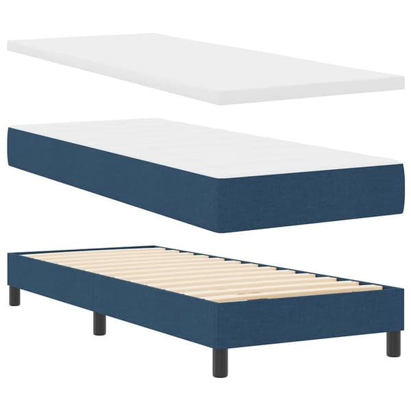 vidaXL Box spring seng med madras Blå 200 x 80 cm Polyester