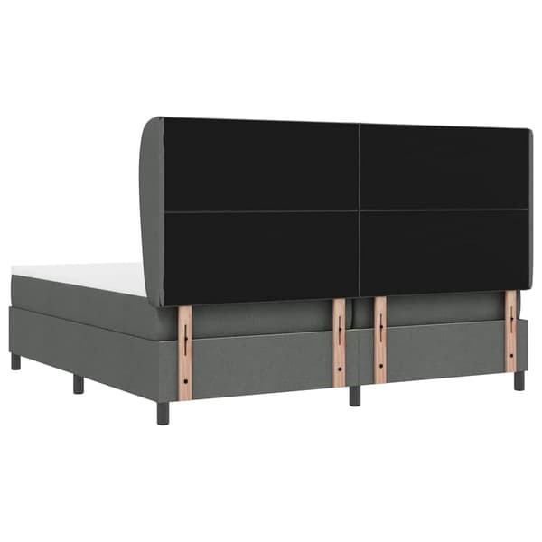 vidaXL Box spring seng med madras Mørkegrå 200 x 200 cm Stof